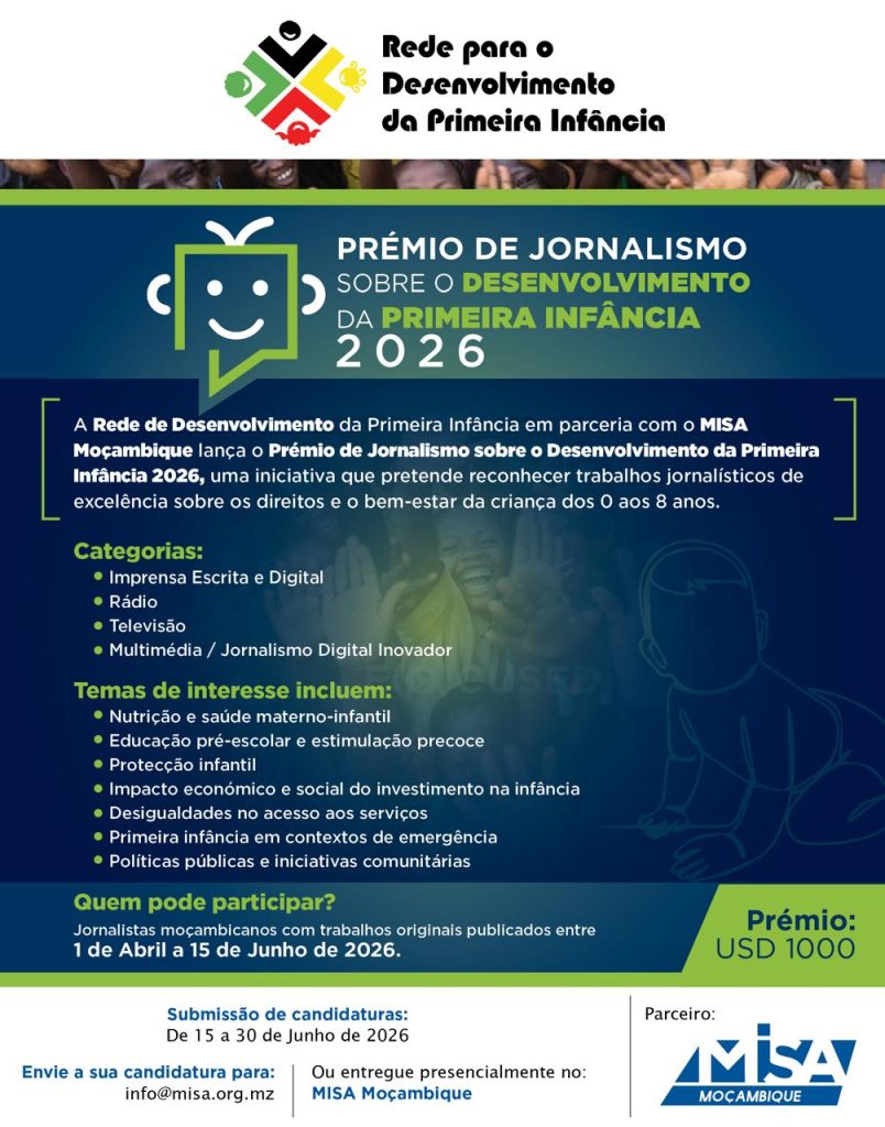 Prémio de Jornalismo sobre o Desenvolvimento da Primeira Infância 2026