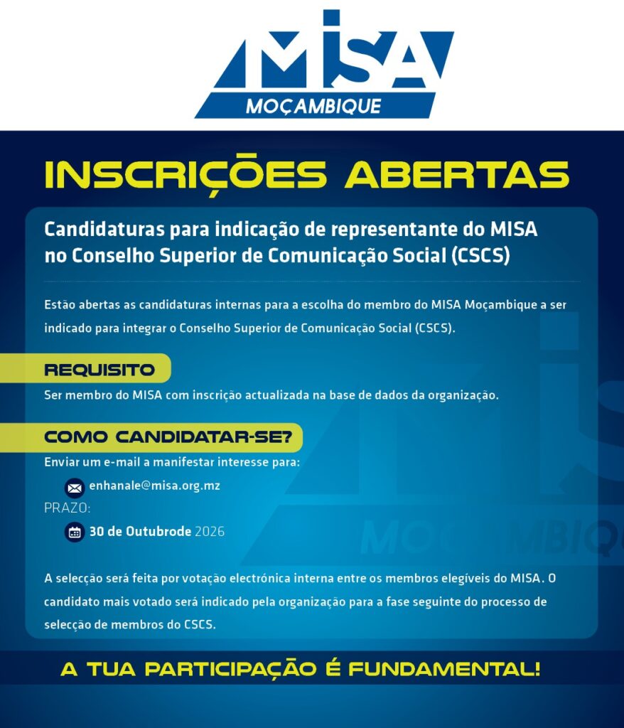 Candidaturas para indicação de representante do MISA no Conselho Superior de Comunicação Social (CSCS)